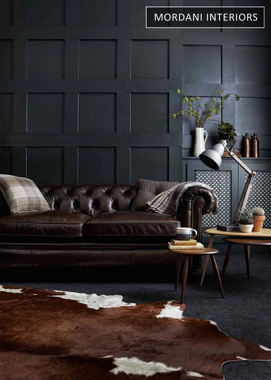 Dark Brown Vintage Leather Upholstery
